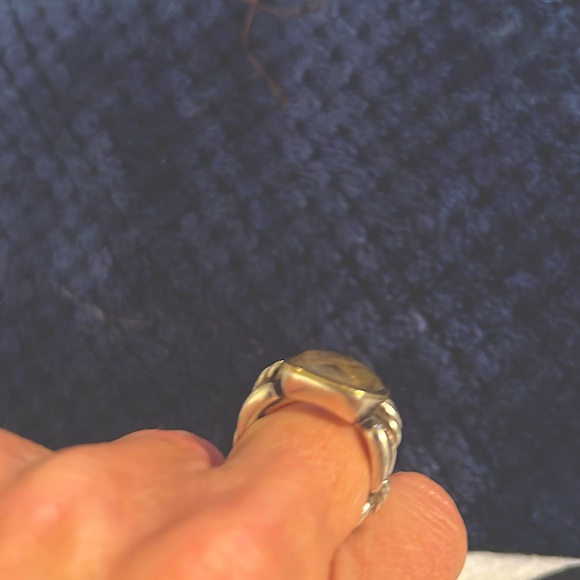 David Yurman -925-750 smokey quartz cable linked ring. - Picture 5 of 8